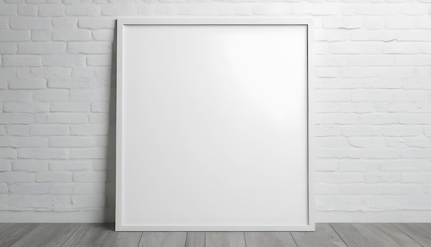 Closeup white blank poster frame