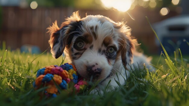 A CloseUp of a White and Brown Spotted Puppy