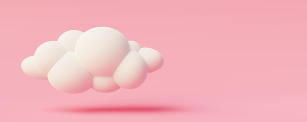 Closeup of a white cloud casting shadow on the ground with pink fantasy background and copy space