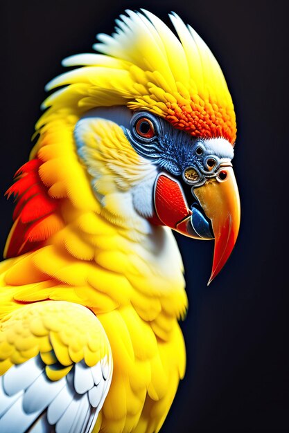 Closeup of a white Cockatoo isolated on transparent background PNG