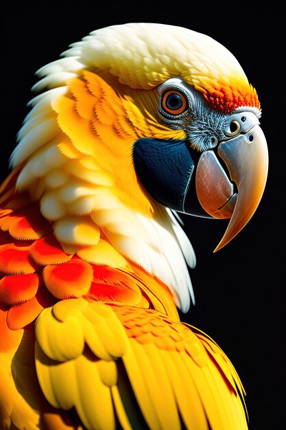 Closeup of a white Cockatoo isolated on transparent background PNG