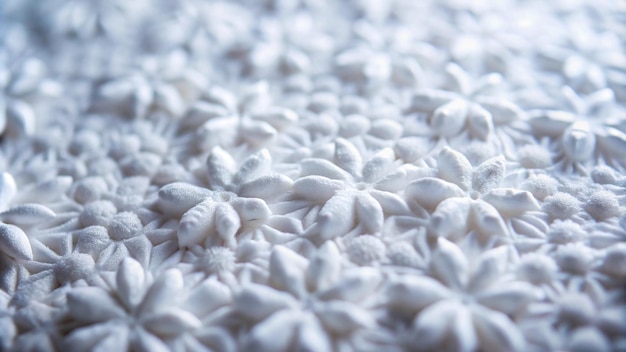 Photo closeup of a white frosting decorated with a pattern of small starshaped flowers