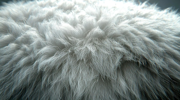 Photo closeup of white fur texture