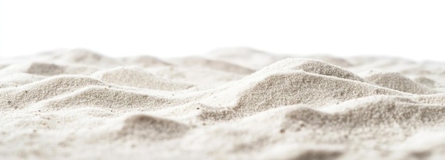 Photo closeup of white sand dunes against a white background