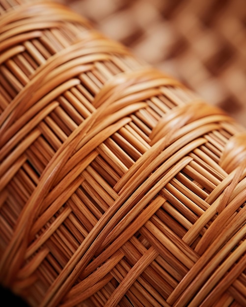 closeup of wicker material texture