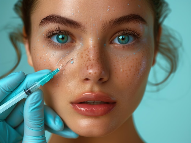 CloseUp of Woman Receiving Facial Injections