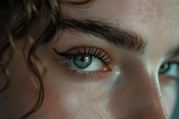 Closeup of womans eye with eyeliner