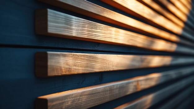 Photo a closeup of wooden slats on the exterior wall generate ai image