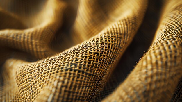 Closeup of woven fabric with a rough natural texture