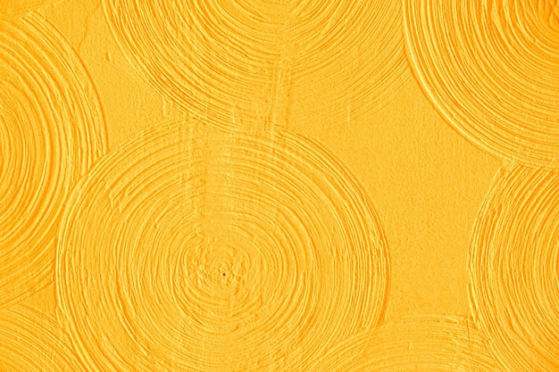 Closeup yellow abstract background gypsum panel spiralshaped volumetric yellow circles futuristic background selective focus