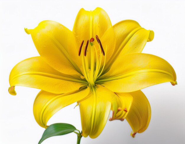 Photo closeup yellow lily flower illustration