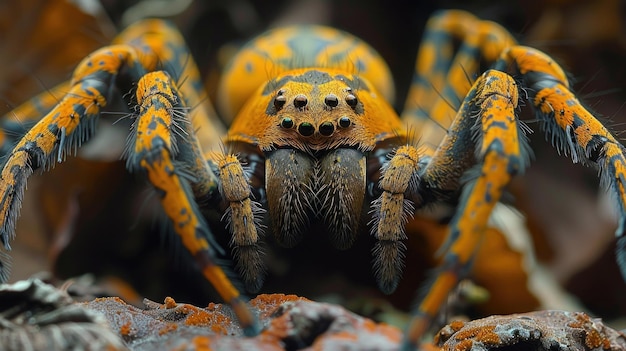 Closeup of a YellowSpotted Huntsman Spider