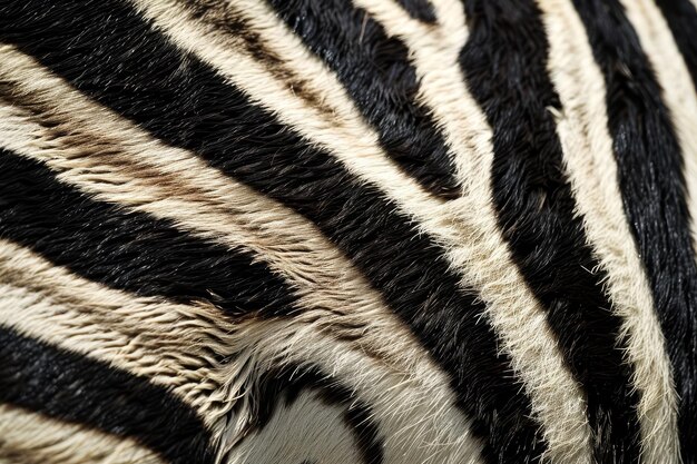 Closeup of Zebra Stripes and Fur Texture