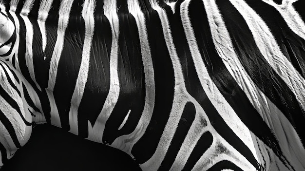 Closeup of a Zebra39s Black and White Striped Fur