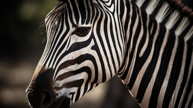 Closeup zebras black and white stripes AI generated