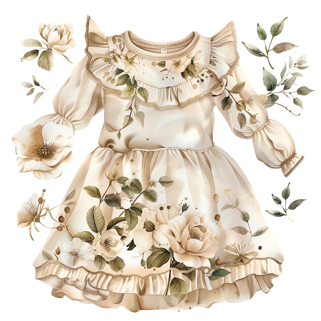 clothes for baby nursery watercolor illustration