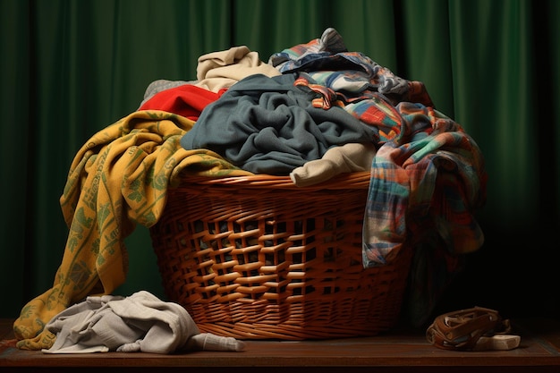 Clothes in Laundry Basket Generative AI