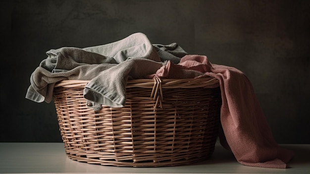 Clothes in laundry basket