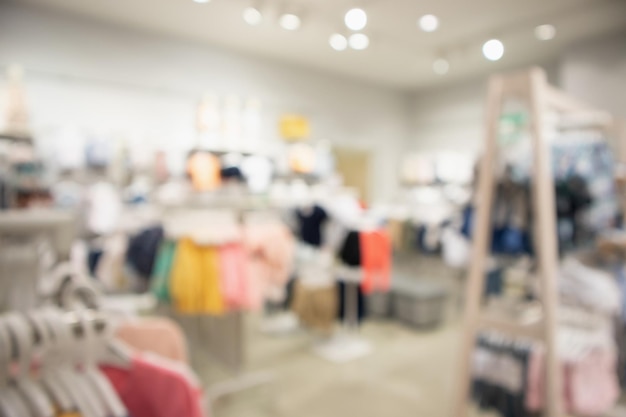 Clothing store interior abstract blur background