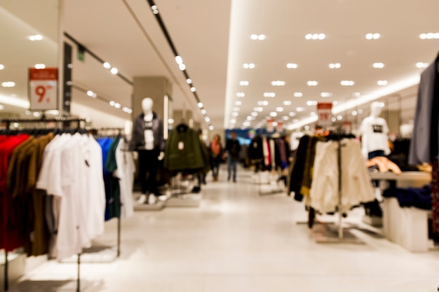 Clothing store with blurred efecto