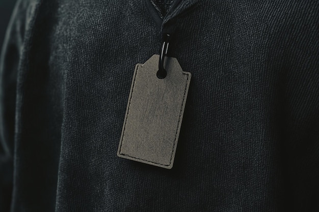 Clothing tag mockup on a garment