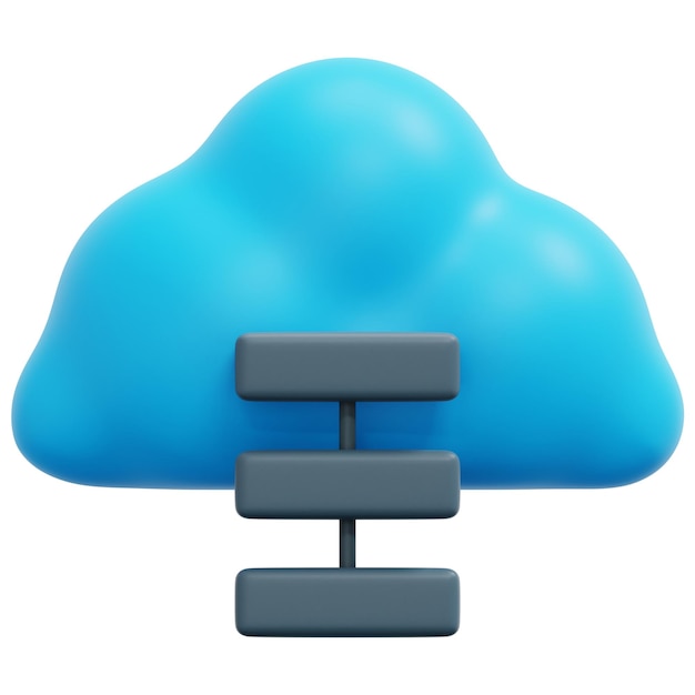 cloud 3d render icon illustration