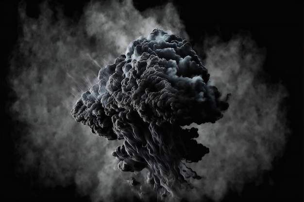 Cloud of black smoke background creative digital illustration painting