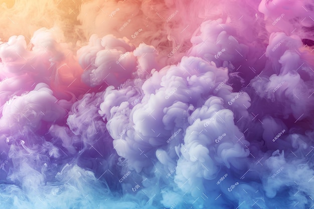 A cloud of colored smoke floating in the air