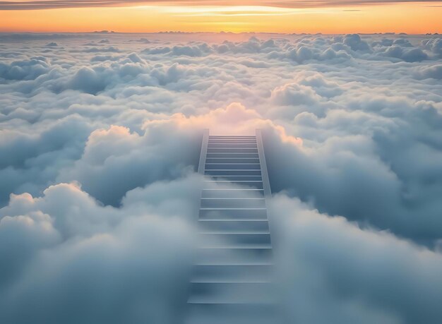 Photo cloud compositions stairway with stepped horizon