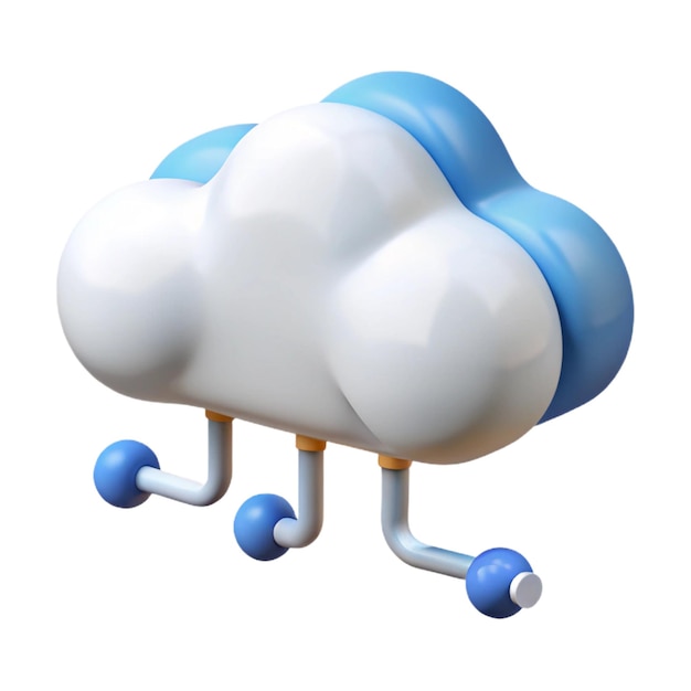 Photo cloud computing 3d cartoon style illustration