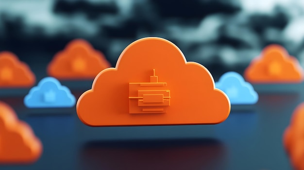 Photo cloud computing 3d illustration concept