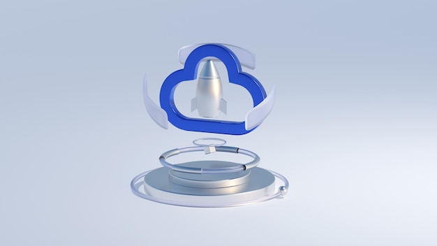 Cloud Computing Technology Internet Storage Network Concept with speed 3d rendering