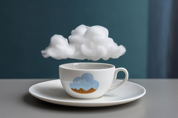 Cloud cup drink Pastel color Generate Ai