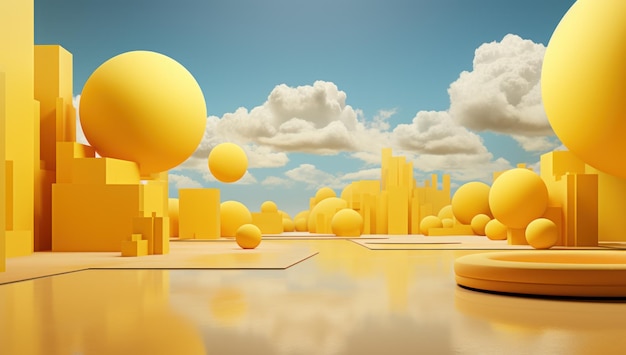 cloud floating on yellow background