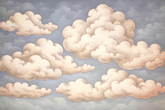 Photo cloud and heart pattern painting nature sky