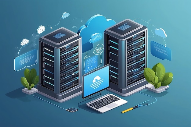 Cloud hosting concept illustration