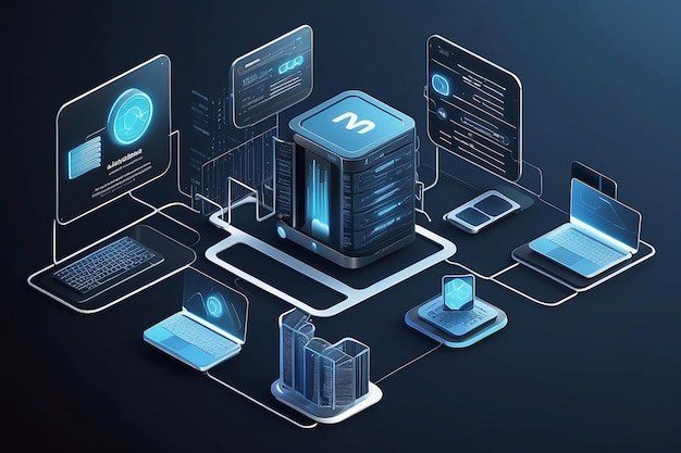 Cloud hosting concept illustration