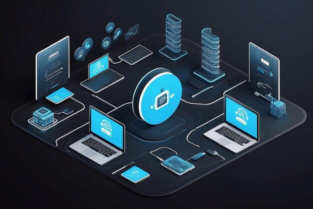 Cloud hosting concept illustration