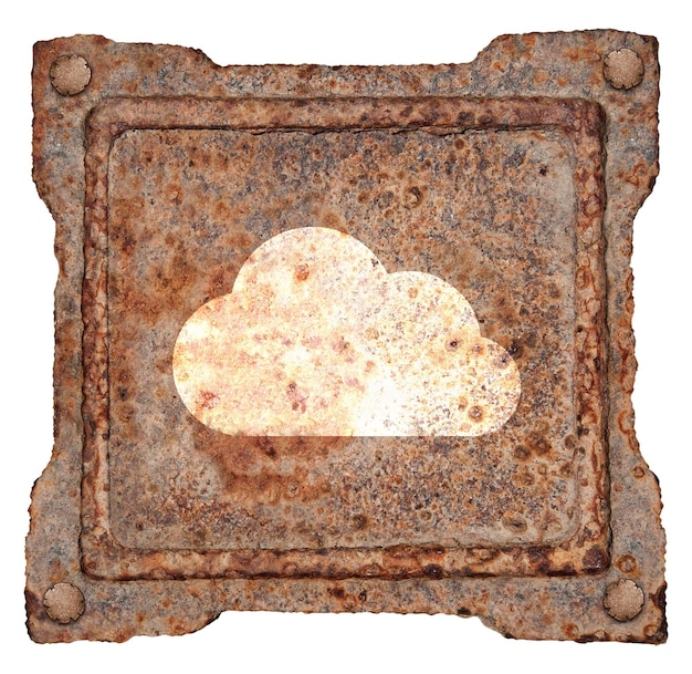 Cloud icon old metal