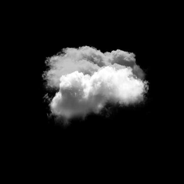 Cloud isolated over black background