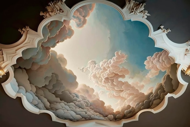 cloud landscape by francis millet in the style of illusionistic ceiling frescoes