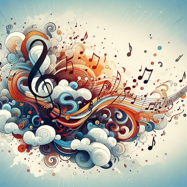 Cloud of music notes