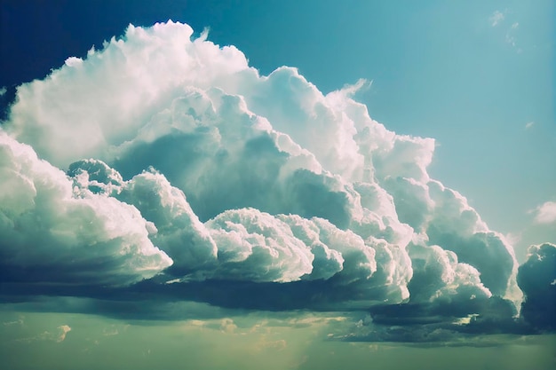 Cloud nature background. Panoramic of Beautiful cloud in blue sky.