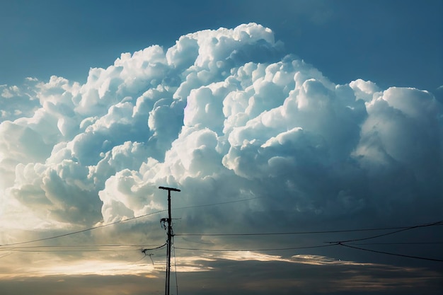 Cloud nature background. Panoramic of Beautiful cloud in blue sky.