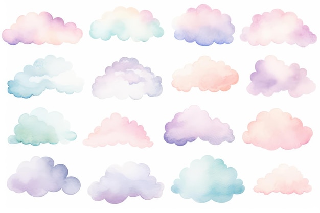 Cloud pastel watercolor style Cloud clipart