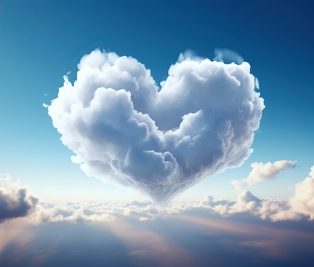 cloud romantic cloud heart in the style of surrealistic distortions 8k resolution associated