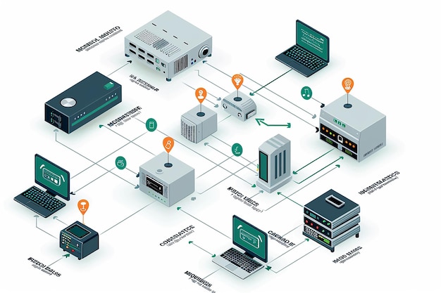 cloud service provider data servicer isometric AI technology design