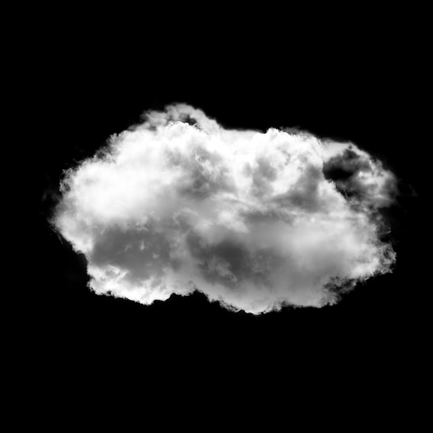 Cloud shape isolated over black background