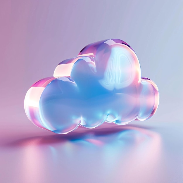 a cloud shaped object with the word blue on itCloud computing concept 3D rendering electronic te