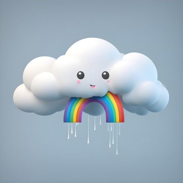 cloud sitting on the rainbow